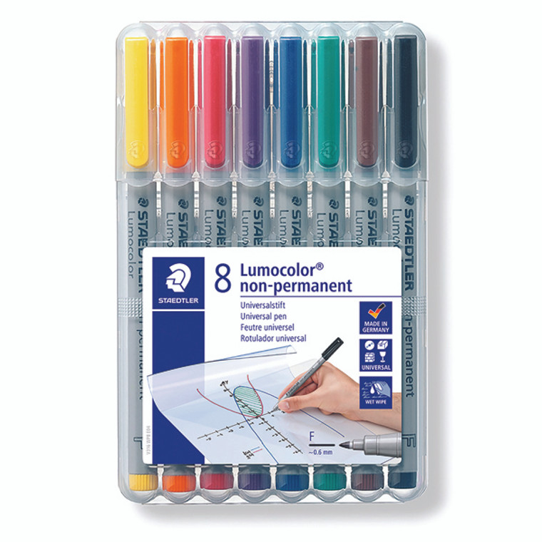 ST32360 Staedtler Lumocolor Non-Permanent Medium Assorted Pack 8 316 WP8