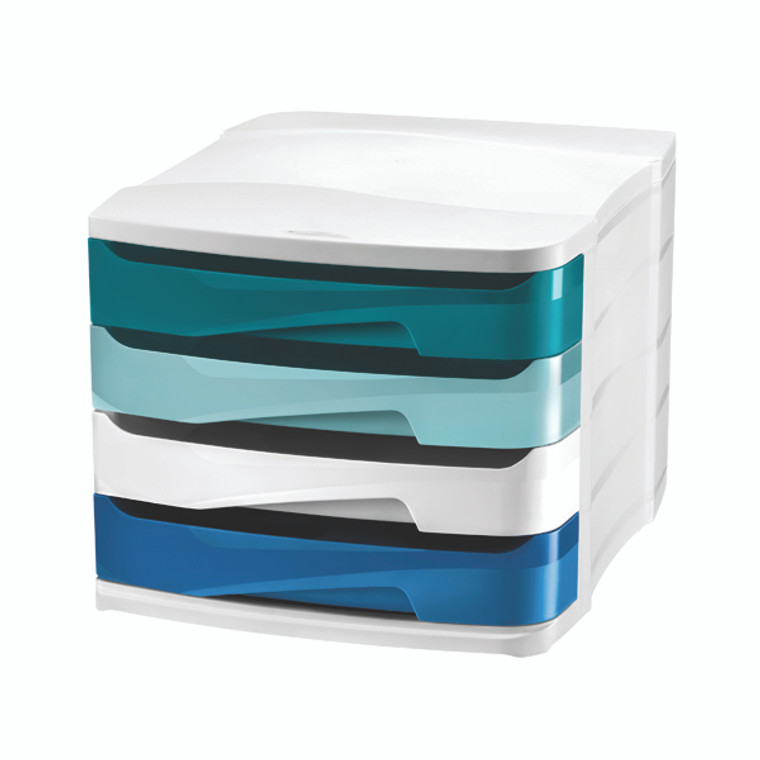 CEP01498 Riviera by CEP 4 Drawer Desktop Unit Multicoloured 1003940511