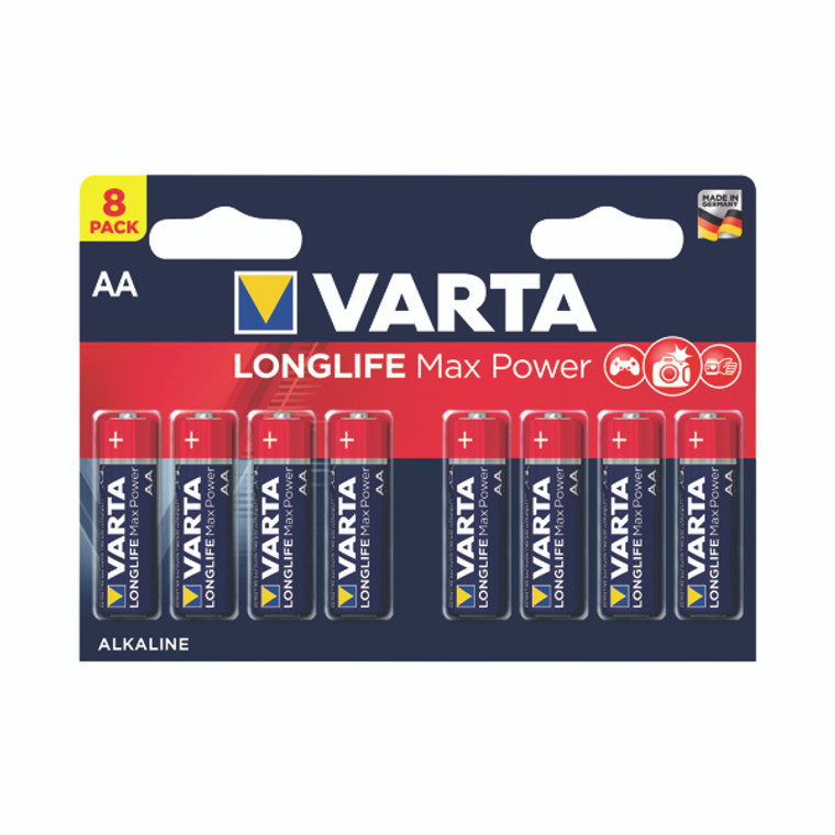 VR68153 Varta Longlife Max Power AA Battery Pack 8 04706101418