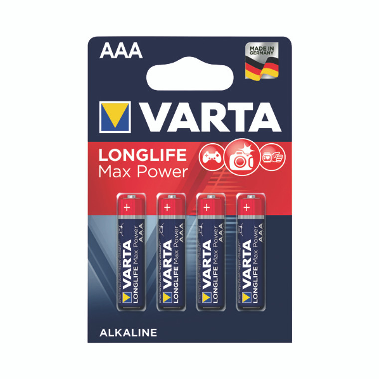 VR10473 Varta Longlife Max Power AAA Battery Pack 4 04703101404