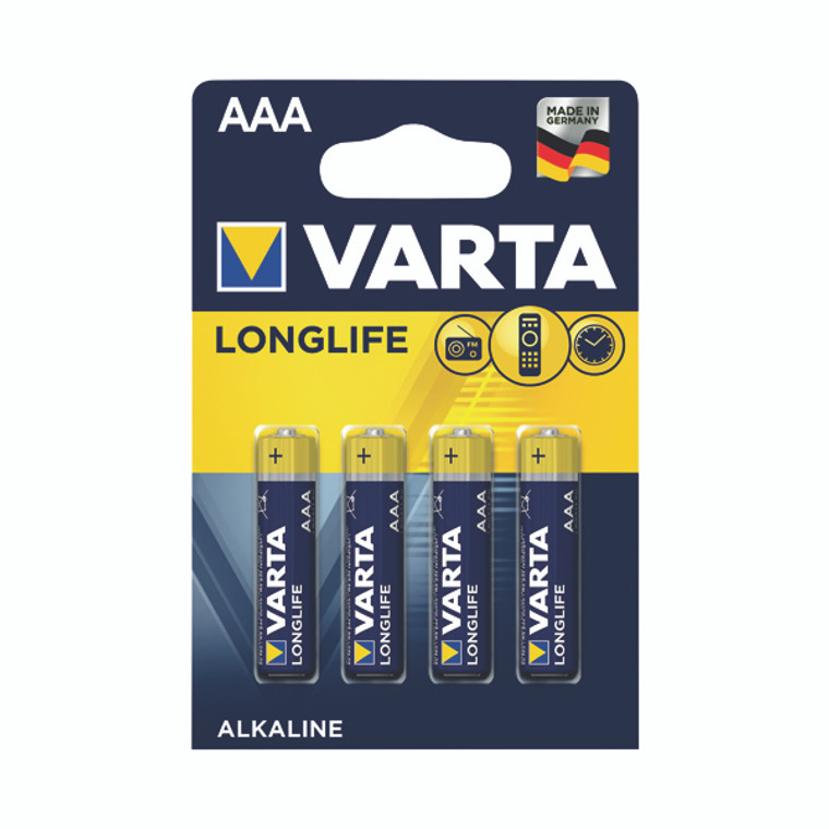 VR52507 Varta Longlife AAA Battery Pack 4 04103101414
