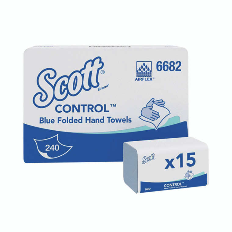 KC02484 Scott Control Interfold V Fold Paper Hand Towels Blue Pack 3600 6682