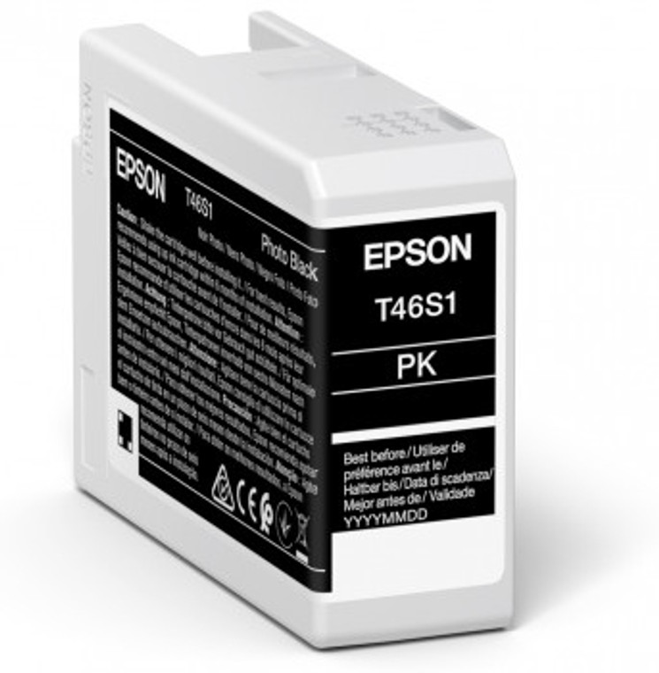 Epson C13T46S100 T46S1 Black Ink Cartridge, 25ml