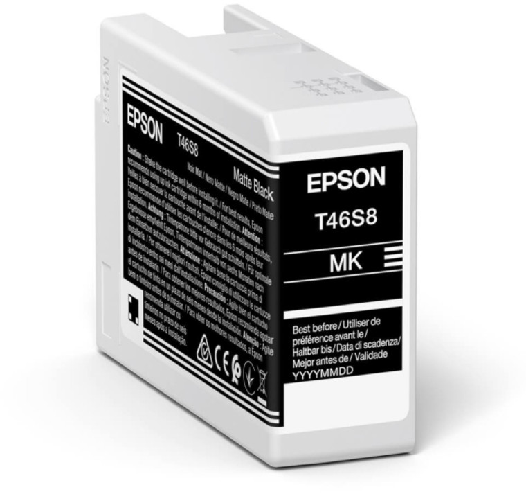 Epson C13T46S800 T46S8 Matte Black Ink Cartridge, 25ml