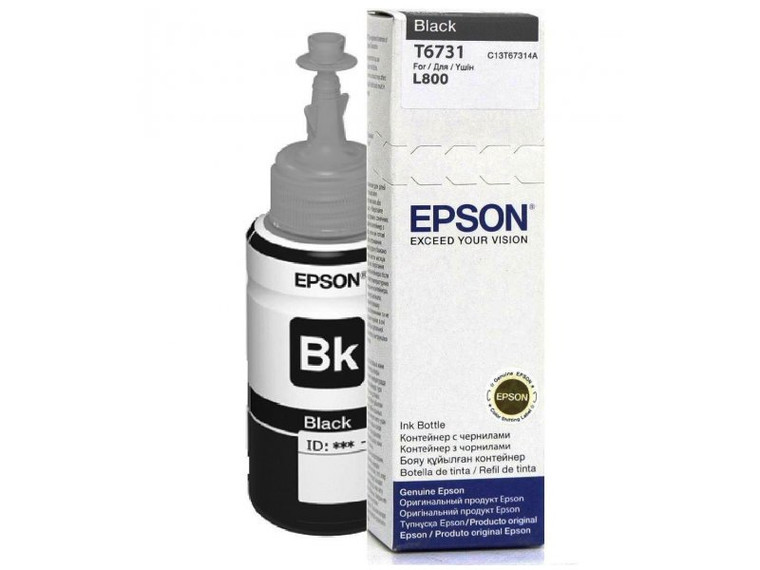 Epson C13T67314A T6731 Black Ink Bottle, 70ml