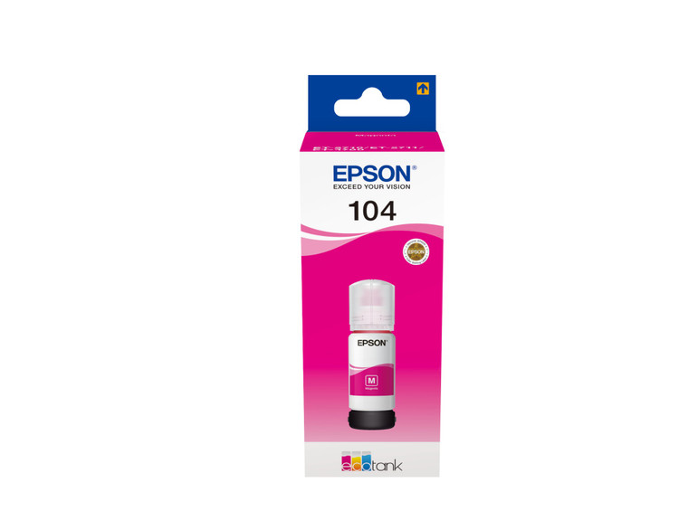 Epson C13T00P340 104 Magenta Ink Bottle, 7.5K pages, 65ml