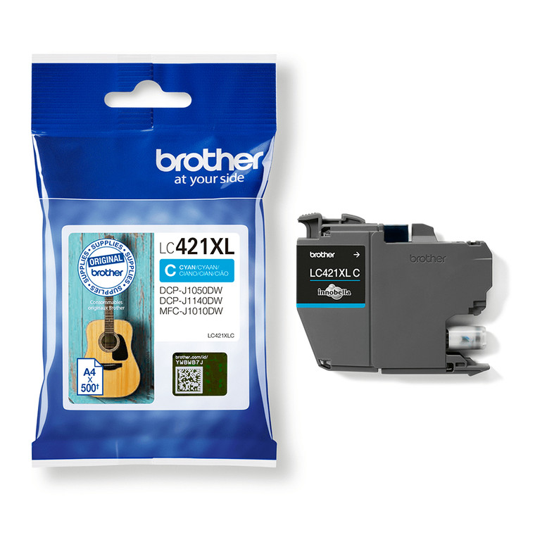 Brother LC-421XLC Cyan Ink Cartridge High Capacity 500 pages