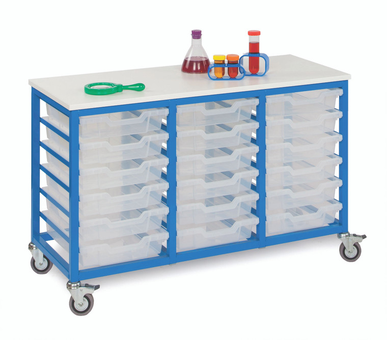 Monarch Metal Framed Storage Unit on Castors with 18 Shallow Trays