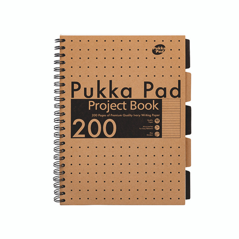 Pukka Pad Kraft Project Book A4 (Pack of 3) 9566-KRA