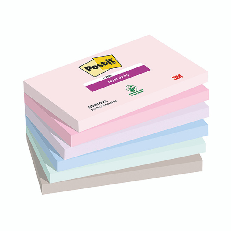 Post-it Super Sticky Soulful 76x127mm 90 Sheet (Pack of 6) 7100259202