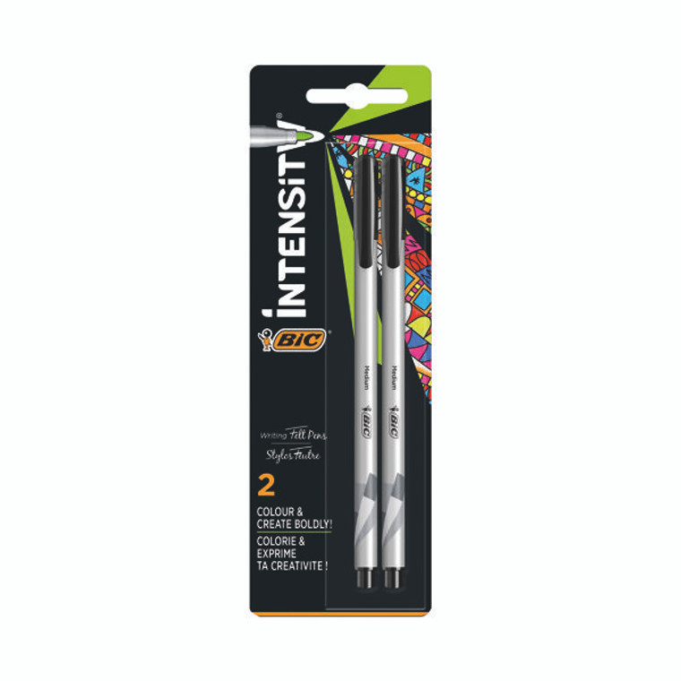 Bic Intensity Fineliner Pen Medium Tip Black (Pack of 2) 964823