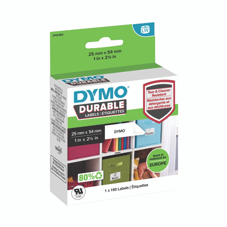 Dymo Durable Multipurpose Labels 25mm x 54mm White 2112283