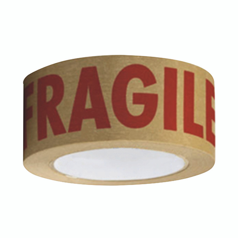 50mmx50m Self Adhesive Paper Tape Printed Fragile Pack of 6 SAP5050FR