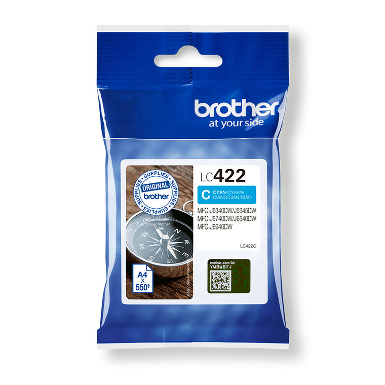 Brother LC-422C Cyan Ink Cartridge 550 pages