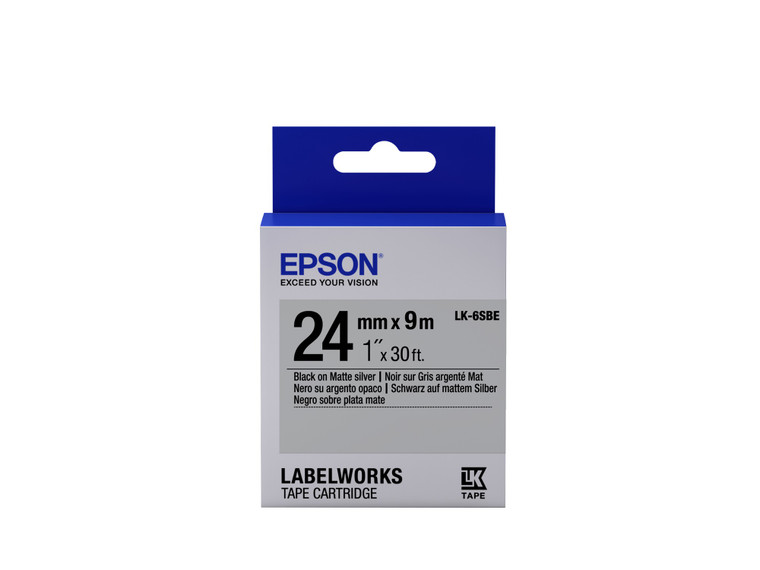 Epson C53S656009 LK-6SBE Black on Matte Silver 24mm x 9m
