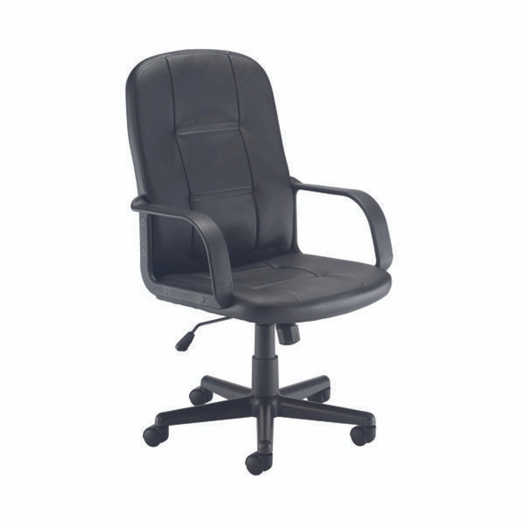 Jemini Jack 2 Executive Swivel Chair with Fixed Arms 620x600x1020-1135mm Polyurethane Black KF79887