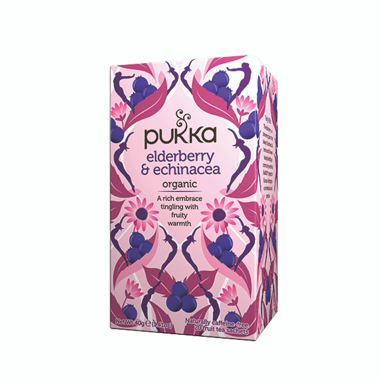 Pukka Elderberry and Echinacea Tea Bags Organic (Pack of 20) 05060229011480