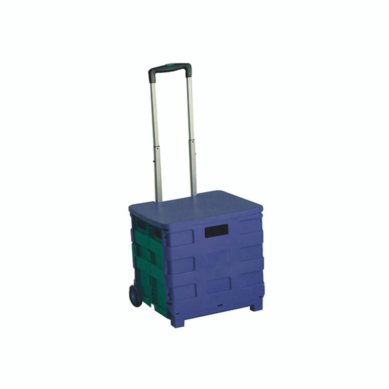 Folding Container Trolley with Lid Blue /Green 379531