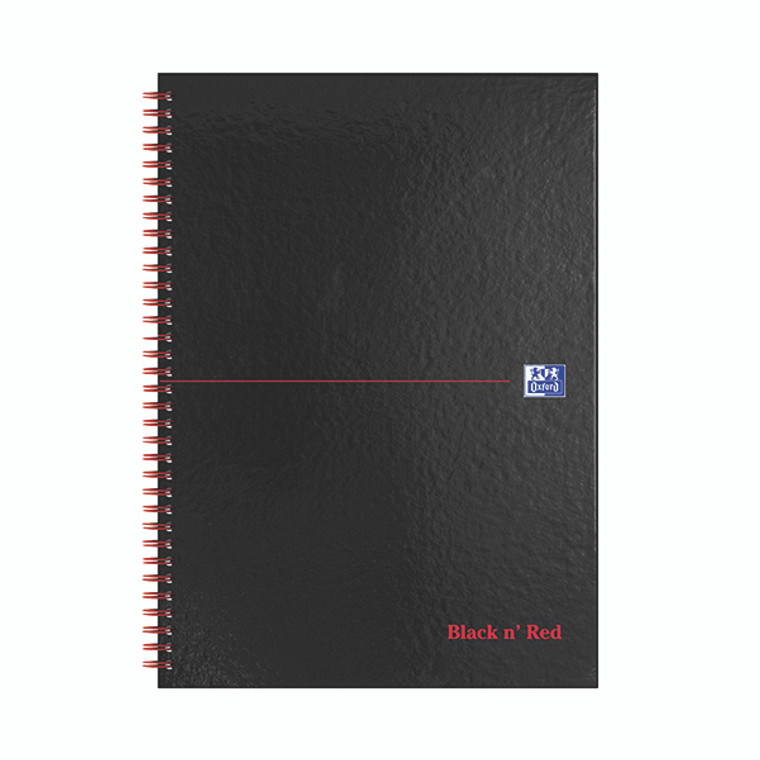 Black n' Red Wirebound Hardback Notebook Ruled 140 Pages A4 (Pack of 5) Plus 2 FOC 400115985