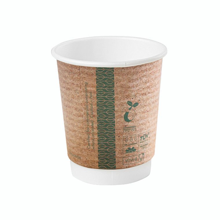 Vegware Cup 8oz Double Wall Kraft Brown (Pack of 500) VDW-8