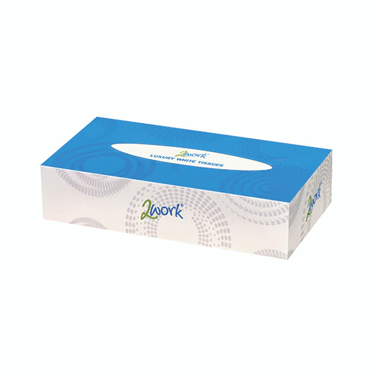 2Work Facial Tissues Box 100 Sheets 2-Ply (Pack of 36) CPD11210