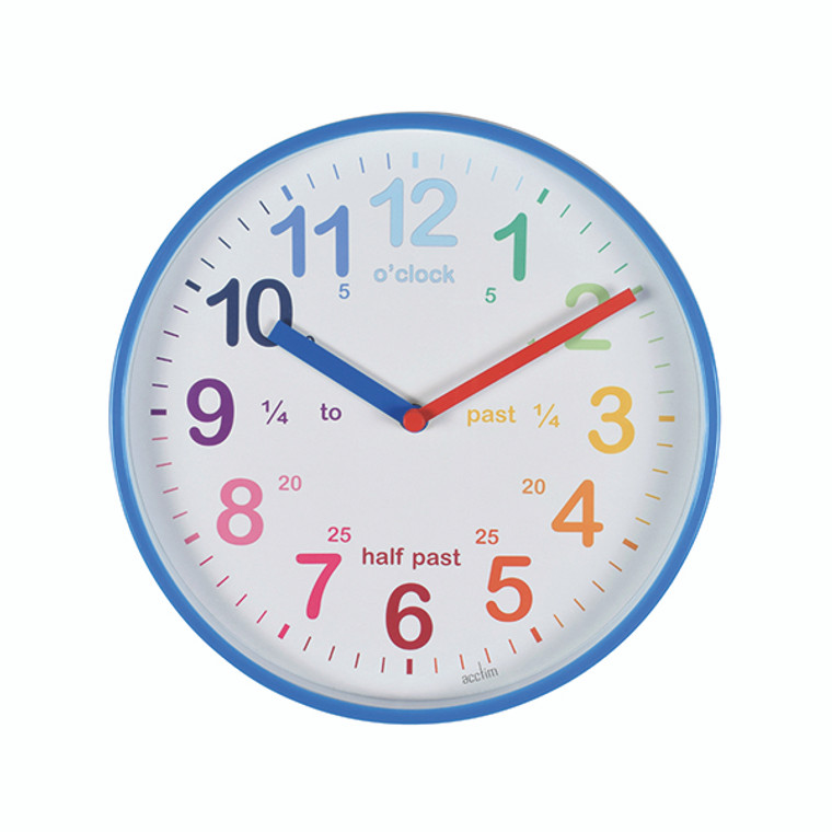 Acctim Wickford Time Teaching Clock Blue  Edging 22529