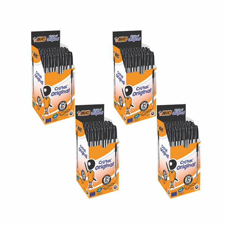 Bic Cristal Ballpoint Pen Medium Black (Pack of 50) 4 For 3