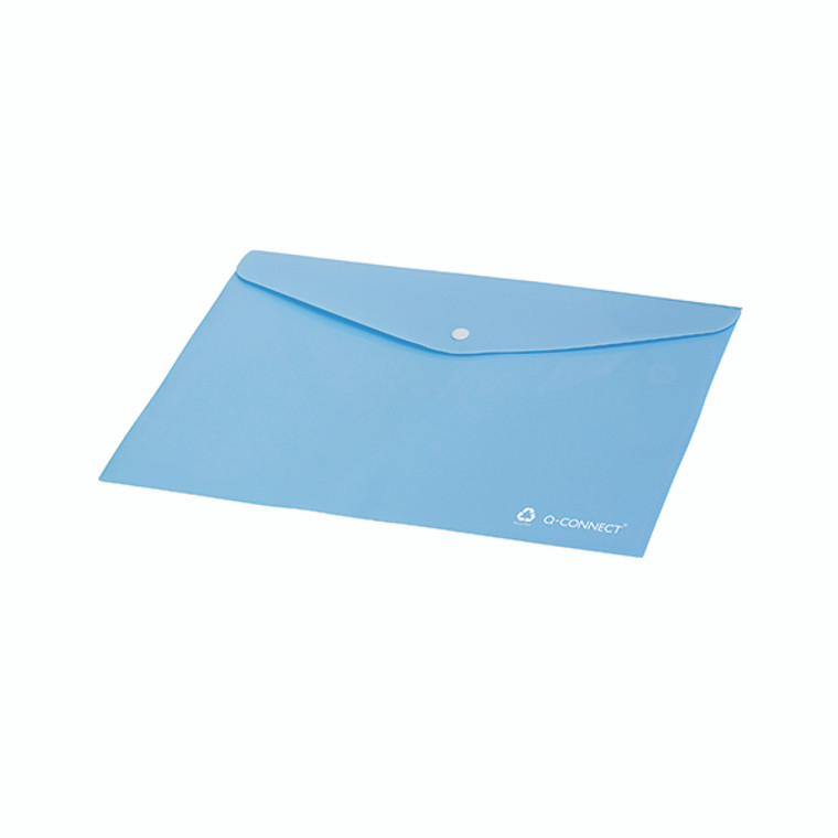 Q-Connect Recycled Polypropylene Folder Transparent A4 Blue (Pack of 12) KF14418