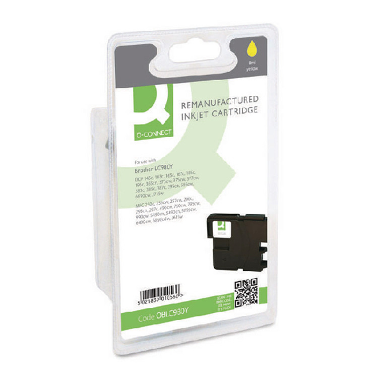 OBLC980Y Compatible replace Brother LC-980Y Yellow Ink Cartridge