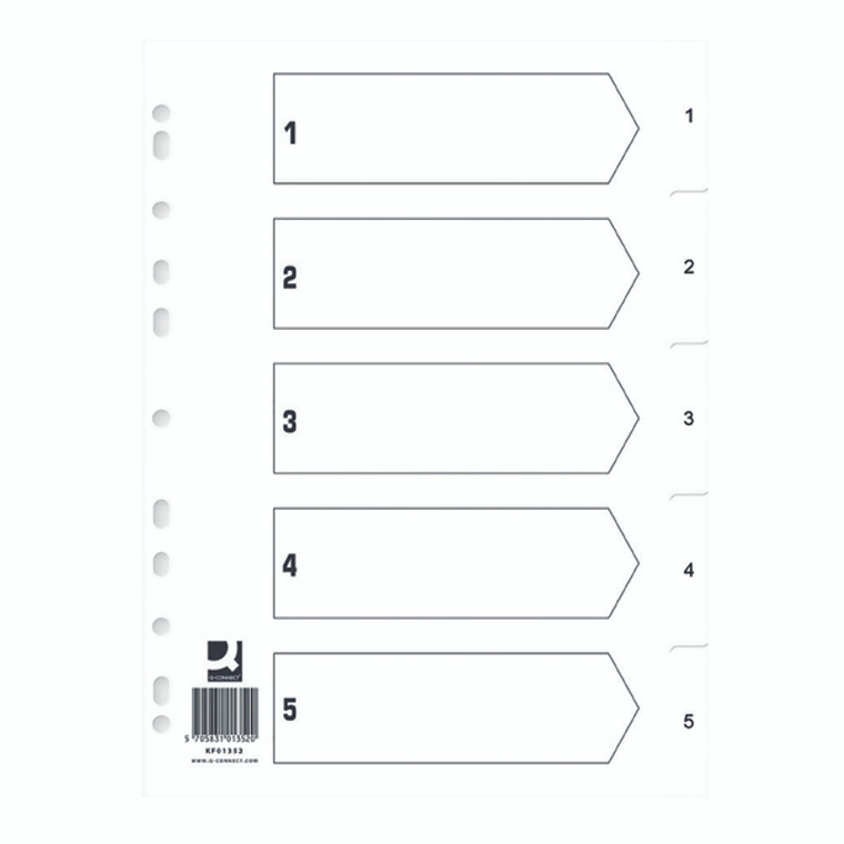 KF01352Q Q Connect Index 1-5 Polypropylene White Pack 25 KF01352Q