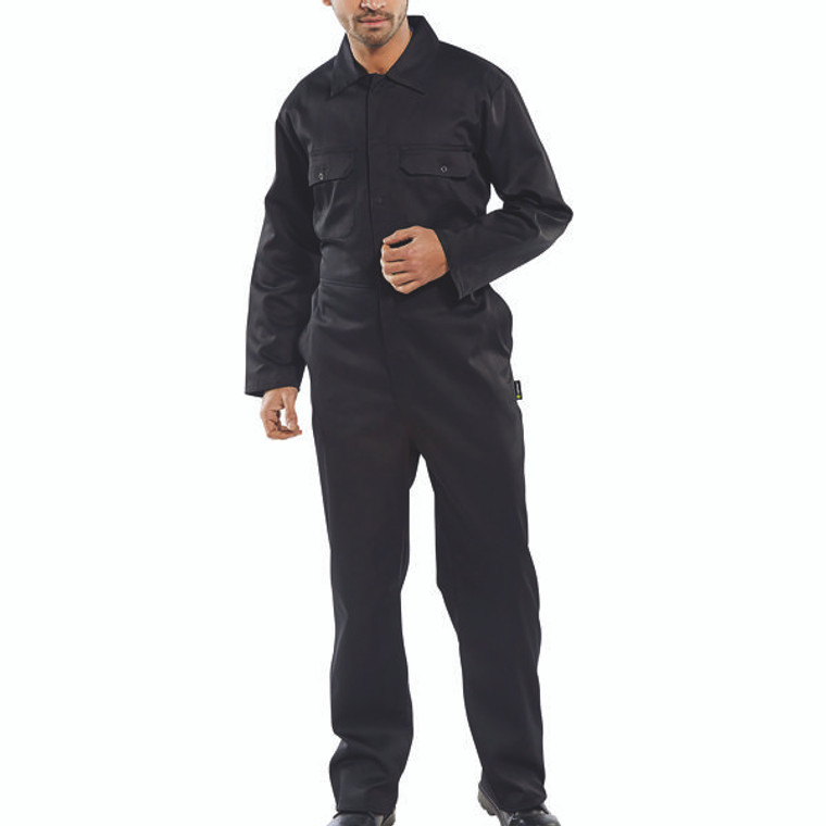 Beeswift Click Polycotton Regular Boilersuit Black 52