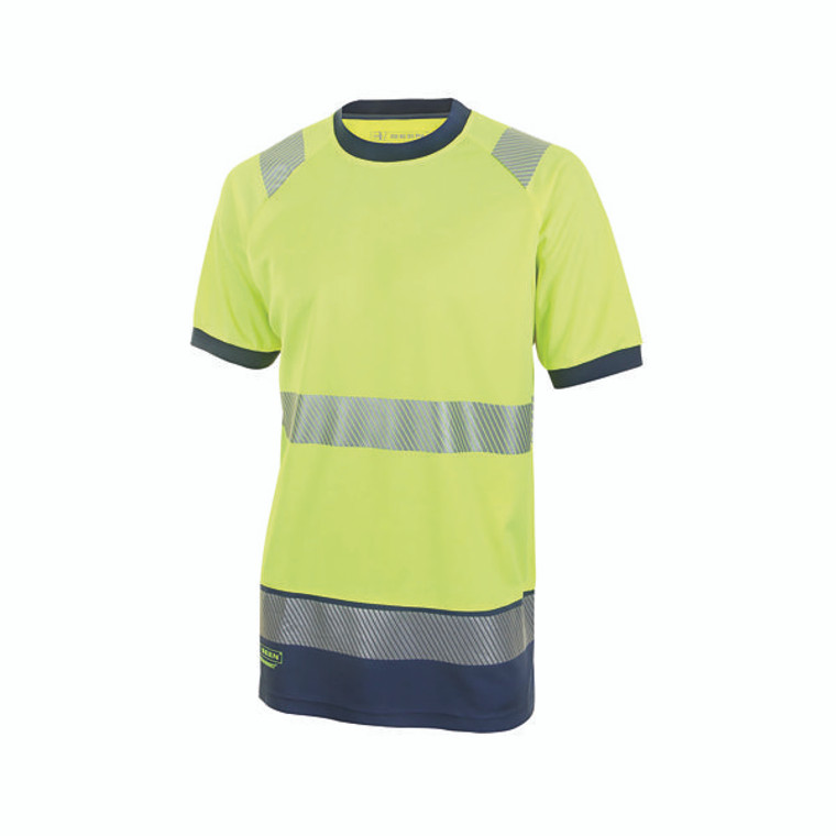 Beeswift High Visibility Short Sleeve T-Shirt Saturn Yellow/Navy Blue M