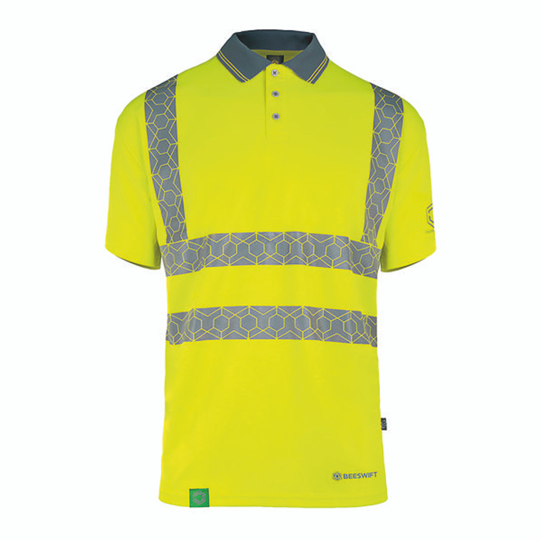 Beeswift Envirowear High Visibility Short Sleeve Polo Shirt Saturn Yellow S