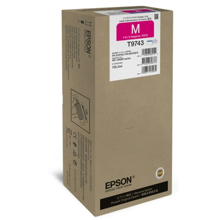 Epson C13T97430N/T9743 Magenta Ink Cartridge 84K pages 735.2ml
