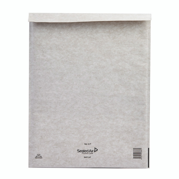 MQ02010 Mail Lite Bubble Lined Postal Bag Size K 7 350x470mm White Pack 50 MLW K 7