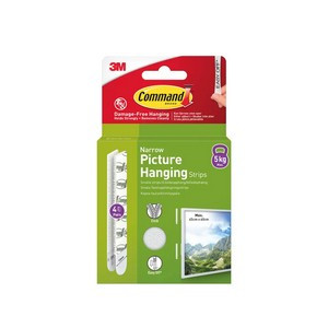 Command Picture Hanging Strips 4 Pairs Narrow White (Pack of 8) 7100337191
