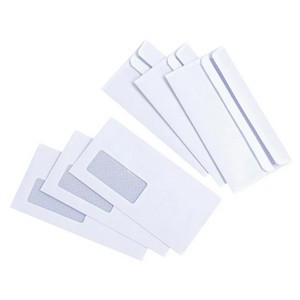 5 Star DL Window Wallet Envelope Press Seal 80gsm 110x220mm White (Pack of 1000) 638515