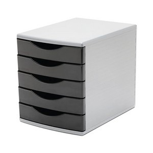 5 Star 5 Drawer Tower 300mm 5x60mm Black/Grey FS676765