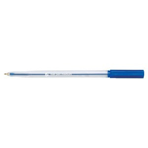 5 Star Ball Pen Medium 1mm Tip 0.7mm Line Clear Barrel Blue (Pack of 20) 938651