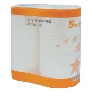 5 Star Luxury Toilet Rolls 2-Ply 120x96 White 4 Rolls per Pack (Pack of 10) 936488