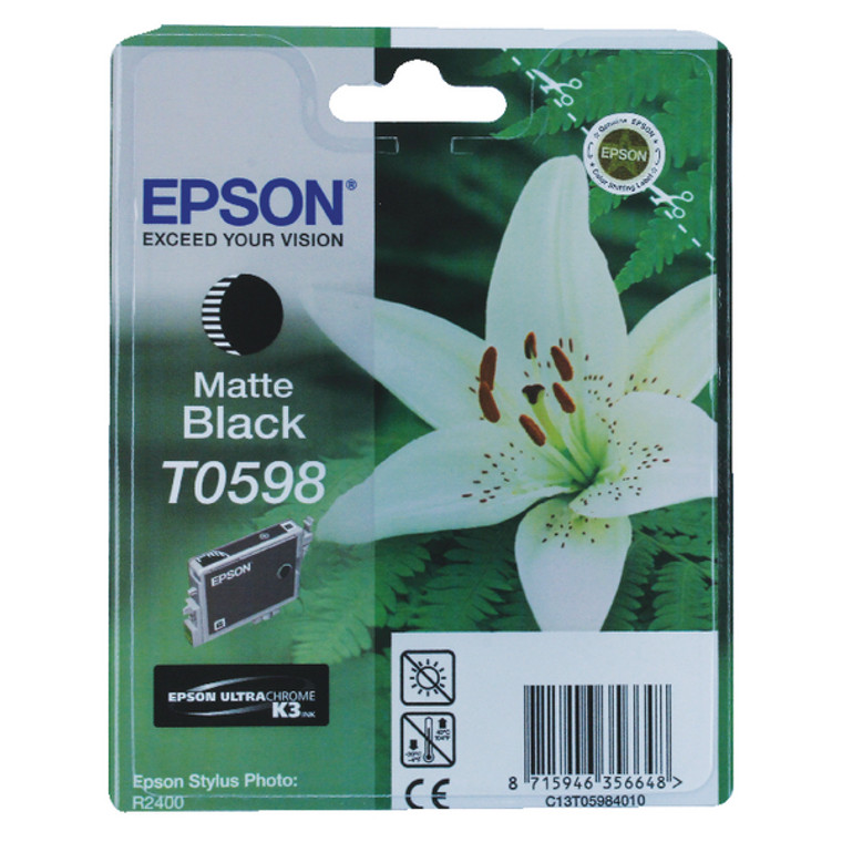 T059840 Epson C13T059840 T0598 Matte Black Ink Cartridge Lilly