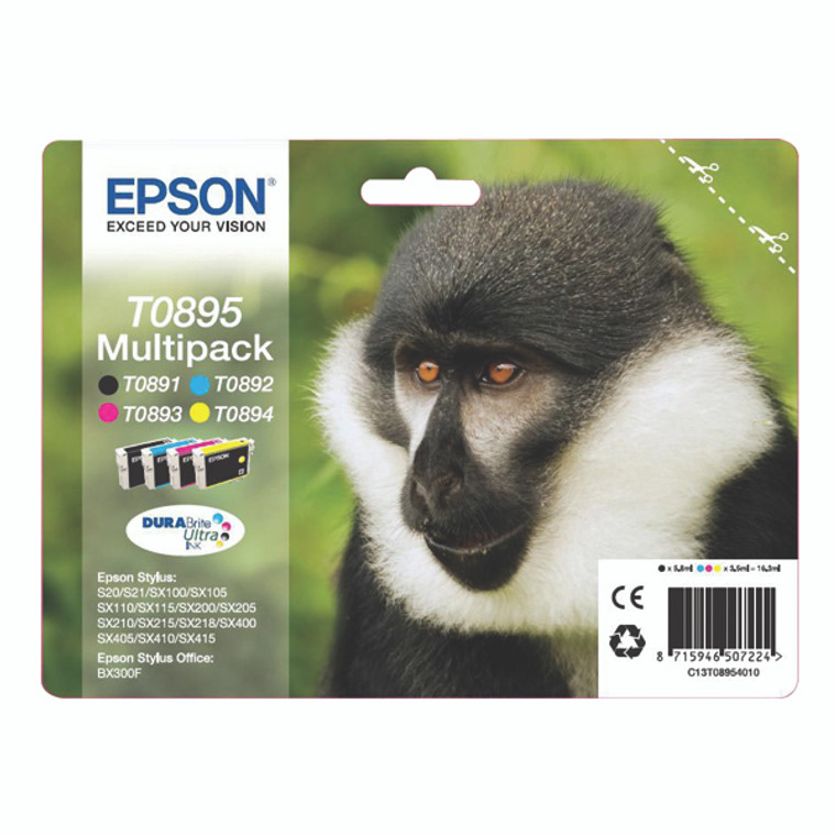 C13T08954010 Epson C13T08954010 T0895 Black Colour Ink Cartridges Monkey