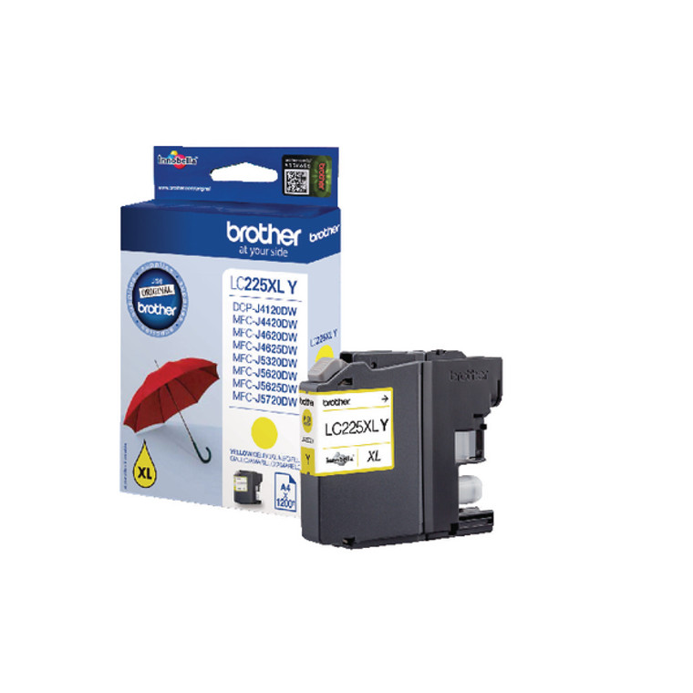 LC225XLY Brother LC-225 XL Y Yellow Ink Cartridge High Capacity