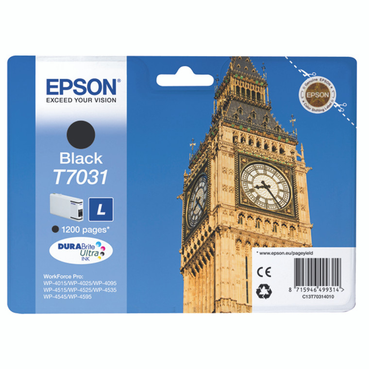 T70314010 Epson C13T70314010 T7031L Black Ink Cartridge Big Ben