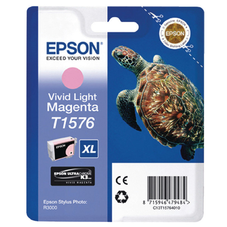 T15764010 Epson C13T15764010 T1576 Vivid Light Magenta Ink Cartridge Turtle