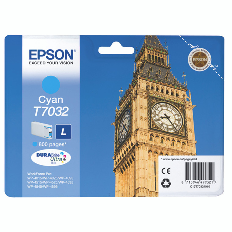 T70324010 Epson C13T70324010 T7032L Cyan Ink Cartridge Big Ben