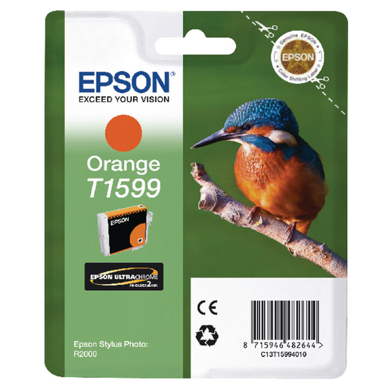 T15994010 Epson C13T15994010 T1599 Orange Ink Cartridge Kingfisher
