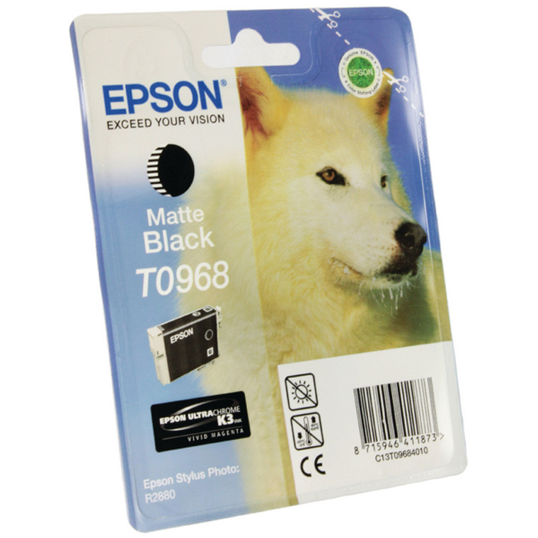 T09684010 Epson C13T09684010 T0968 Matte Black Ink Cartridge Husky