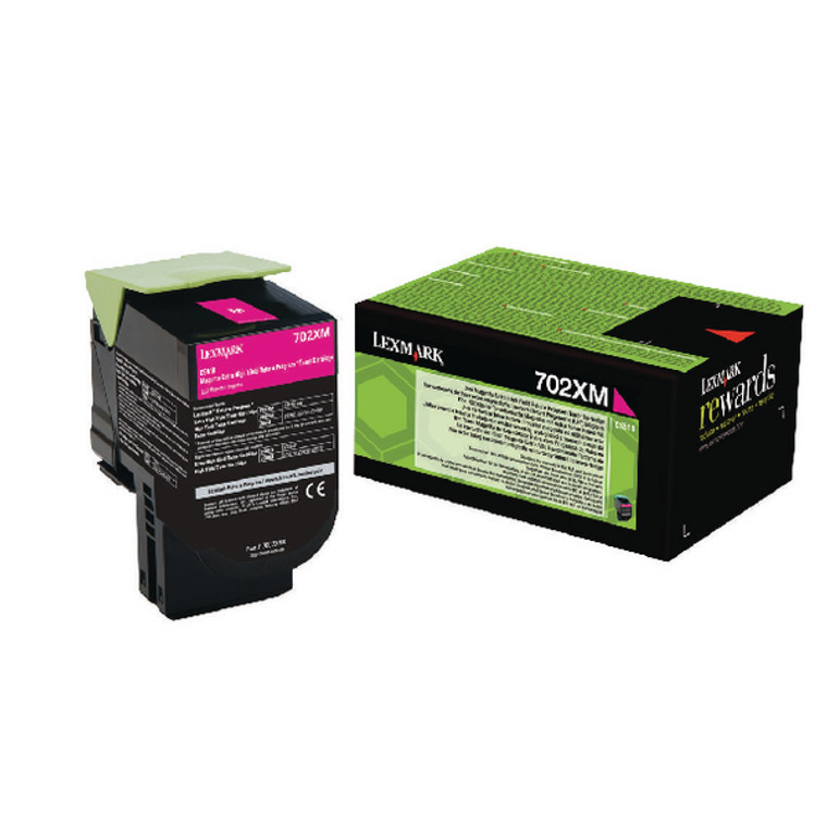 70C2XM0 Lexmark 70C2XM0 702XM Magenta Toner Extra High Capacity Use Return