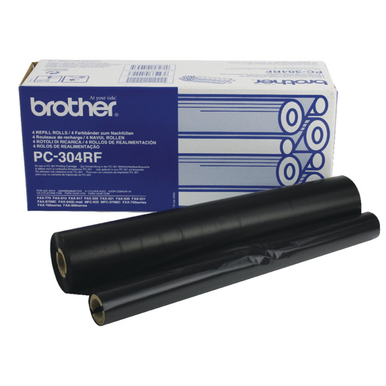 PC304RF Brother PC-304RF Black Thermal Transfer Roll Refill Four Pack